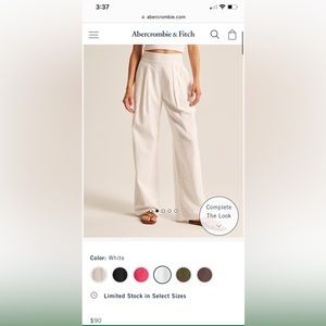 A&F Linen-Blend Ultra Wide-Leg Pant Size XS